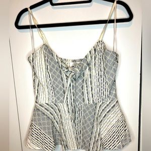 Mini Peplum style tank top with tie front size M